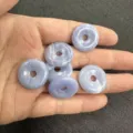 Natural blue lace agate 20mm round donut stone pendant charms for DIY jewelry making - 10 Pieces/Pack / Purple Agate Turquoise