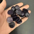 Cabochon rotondo in pietra arenaria blu per la creazione di anelli e gioielli fai da te - 20*6mm / Sabbia Blu