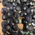 Faceted heart-shaped blue goldstone beads for DIY jewelry making and crafts - Heart / 13*13*6mm (Approx 27 Pieces/Strand) / Blue Goldstone