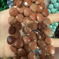 Faceted heart teardrop gold sandstone loose beads for DIY jewelry making in brown - Heart / 13*13*6mm (Approx 27 Pieces/Strand) / Gold Sandstone