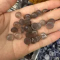Pietra di agata grigia naturale cabochon tondo retro piatto per gioielli fai da te - 20*6mm / Agata Grigia