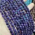 Perles de pierre violette naturelle 6mm à facettes rondes pour bijoux artisanaux - Jade Violet Profond / Env. 6mm (Env. 62 Pièces/Brin)