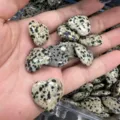 Pierres de jaspe dalmatien naturelles en forme de cœur 20mm pour décor et cadeaux - Pierre en Vrac 20mm*6mm / Pierre Tachetée