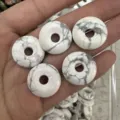 White howlite stone donut beads 20mm for DIY jewelry making accessories and necklaces - 10 Pieces/Pack / White Howlite