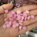 Pink natural stone round cabochons for DIY ring and earring jewelry making accessories - 6mm / Round Cabochon / Pink Jade