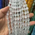 Cuentas sueltas de piedra ojo de gato en forma de lágrima para hacer joyas de bricolaje - 6*8mm (Aprox 45 Cuentas Por Hilo) / Azul claro