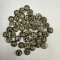 Natural Dalmatian Jasper round flatback cabochons for DIY jewelry making projects - 6mm / 10 Pieces/Pack / Spotted Stone