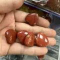 Variante décorative en pierre de jaspe naturel rouge poli en forme de coeur 20mm - Pierre en Vrac 20mm*6mm / Jaspe Rouge