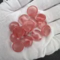Pink natural stone round cabochon for DIY jewelry making and ring inlay projects - 6mm / Watermelon red