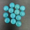 Cabochon in pietra tonda blu turchese lucido di qualità per la creazione di anelli e gioielli - 20*6mm / Amazzonite Blu Ottimizzata