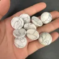 Cabochon in howlite bianca con trama marmorizzata per creazione di gioielli - 20*6mm / Turchese Bianco