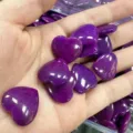 Pierre naturelle violette en forme de cœur polie 20mm pour décoration et cadeaux - Pierre en Vrac 20mm*6mm / Violet