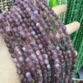 Perles de pierre naturelle violette à facettes 6mm pour bijoux DIY et bracelets - Jade Gris Violet / 6mm (Environ 62 perles/rang)