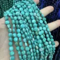 Perles de turquoise facettées de 6mm en forme de disque pour la création de bijoux - Turquoise Verte / 6mm (Environ 62 perles/rang)