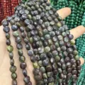 Perles disques en pierre naturelle verte facettée 6mm pour la fabrication de bijoux DIY - Pierre sang de dragon / 6mm (Environ 62 perles/rang)
