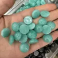 Polished round light green natural stone cabochons for DIY ring and jewelry making - 6mm / Treated Amazonite