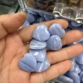 Cœur en agate dentelle bleue naturelle polie, pierre semi-précieuse de 20 mm pour décor - Pierre en Vrac 20mm*6mm / Turquoise d'Agate Violette
