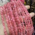 Perles en pierre naturelle rose facettées de 6mm pour bracelets DIY faits main - Rouge pastèque / Env. 6mm (Env. 62 Pièces/Brin)