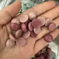 Pink natural stone round flatback cabochon beads for DIY ring jewelry making accessories - 6mm / Natural Rhodonite