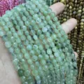 Perles rondelles facettées en pierre naturelle vert clair 6 mm pour bijoux DIY - Préhnite traitée / Env. 6mm (Env. 62 Pièces/Brin)