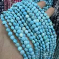 Perles en pierre naturelle en disque facetté bleu 6mm pour bijoux DIY et colliers - Howlite Bleue / Env. 6mm (Env. 62 Pièces/Brin)