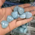 Ornement en pierre naturelle polie en forme de cœur bleu clair de 20 mm pour décoration - Pierre en Vrac 20mm*6mm / Aigue-marine Optimisée