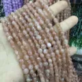 Perles en pierre naturelle facettées 6mm pour la création de bijoux DIY - Pierre de soleil claire simulée / Env. 6mm (Env. 62 Pièces/Brin)