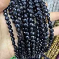 Perles en pierre naturelle noire facettée de 6 mm pour la création de bijoux DIY - Obsidienne / 62 Pièces/Paquet (Env. 6mm)