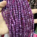 Perles rondes en pierre naturelle violette facettée de 6 mm pour la création de bijoux DIY - Jade Violet Rose Profond / 62 Pièces/Paquet (Env. 6mm)