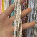 Natural 2mm white seawater shell round loose beads for DIY jewelry making accessories variant - 2mm (Approx. 38mm Strand) / Cream