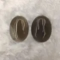 Pierre cabochon ovale en oeil de tigre naturel 30x40mm pour création bijoux - Ovale 30*40mm / Agate Grise