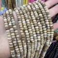 Natural stone abacus beads 4x6mm wheel spacer beads for DIY jewelry making - 4*6mm (Approx 90pcs/Strand) / Picture Jasper