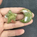 Handgeschnitzte natürliche Unakit-Stein-Stern- und Mondornamente für DIY-Schmuckherstellung - Unakite (Star + Moon) / Ca. 30*8mm