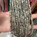 4x13mm Dalmatian Jasper style natural stone cylinder beads for DIY jewelry making charms - 4*13mm (Approx. 29 Pieces/Strand) / Natural Speckled