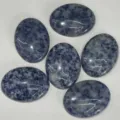 Cabochon en pierre naturelle ovale moucheté bleu et blanc pour bijoux DIY - Ovale 30*40mm / Pierre à Taches Bleues Naturelle