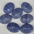 Cabochon en pierre oeil de tigre bleu ovale 30x40mm avec motifs tourbillonnants pour DIY - Ovale 30*40mm / Turquoise d'Agate Violette