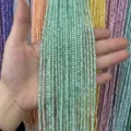 Professional 2mm mint green sea shell round loose beads for DIY jewelry making and crafts - 2mm (Approx. 38mm Strand) / Mint Green