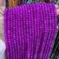 Purple 4x6mm faceted abacus natural stone spacer beads for DIY handmade jewelry crafts - 90 Pieces/Pack / Rose Red