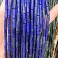 Natural blue 4x13mm Lapis Lazuli cylinder tube beads for DIY jewelry making accessories - 4*13mm (Approx. 29 Pieces/Strand) / Natural Lapis Lazuli