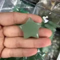 Grüner natürlicher Aventurin Jade Stern Ornament für DIY Schmuck und Dekoration - Aventurin Stern (Einzelstück) / Ca. 30*8mm / Hellgrün