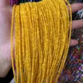High quality 2mm round yellow shell beads for jewelry making DIY loose bead strands - 2mm (Approx. 38mm Strand) / Bright yellow