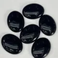 Cabochon ovale en pierre naturelle noire polie à dos plat pour la création de bijoux DIY - Ovale 30*40mm / Agate noire