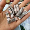 Gebogene brückenförmige marmorierte Steinperlen 36x10mm für DIY-Schmuckherstellung - Rosa Zebra Jaspis