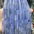 Natural blue cylindrical tube stone beads 4x13mm for DIY jewelry bracelet craft making - 4*13mm (Approx. 29 Pieces/Strand) / Blue Aventurine