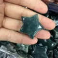 Sternförmiger natürlicher Moosachat-Stein für DIY-Schmuck und Dekoration - Indischer-Achat-Stern (Einzelstück) / Ca. 30*8mm
