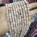4x6mm natural stone abacus spacer beads with marbled patterns for DIY jewelry making - 4*6mm (Approx. 90 Pieces/Pack) / Pink Zebra Jasper