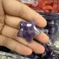 Natürlicher lila Amethyst Stern Kristallstein geschnitzt für DIY Schmuck Zubehör - Amethyst Stern (Einzelstück) / Ca. 30*8mm