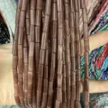 Natural purple brown 4x13mm tubular agate stone beads for DIY jewelry bracelet making - 29 Pieces/Strand / Brown