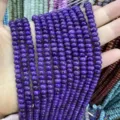 Purple 4x6mm natural stone abacus beads for DIY jewelry making and spacing. - 4*6mm (Approx. 90 Pcs/Strand) / Purple Jade