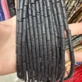 Natural black lava stone 4*13mm cylindrical tube beads for DIY bracelet jewelry making - 29 Pieces/Strand / Lava Stone